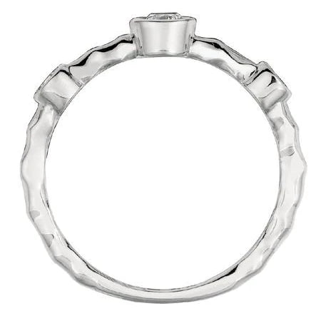 Bubble Diamond Ring Bezel Set 3 Stone