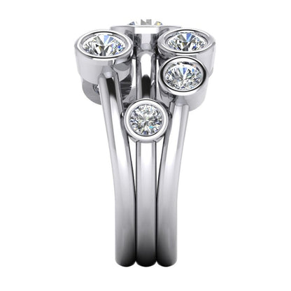 Bubble diamond Ring Split Shank 6 mm wide