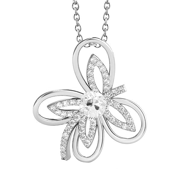 Butterfly Shaped Diamond Pendant Old Miner