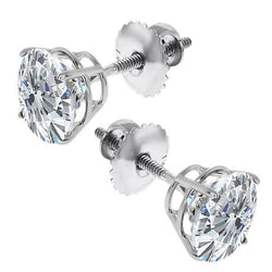 Casual Diamond Studs 10 Carats Basket Setting Gold Earrings