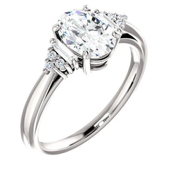 Real  Cathedral Setting Diamond Engagement Ring 2.20 Carats Women Jewelry