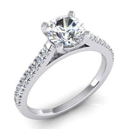 1.50 Carats Solitaire Ring With Accents