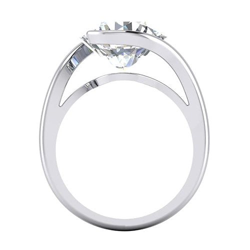 New Style Ladies Solitaire Ring Tension Like Open Side View