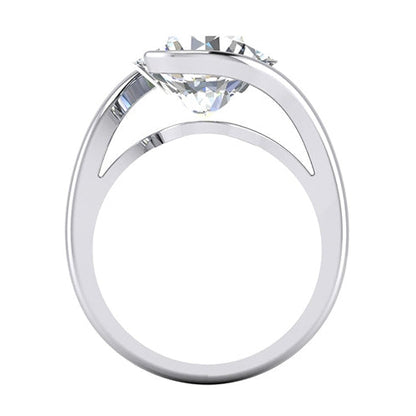 New Style Ladies Solitaire Ring Tension Like Open Side View