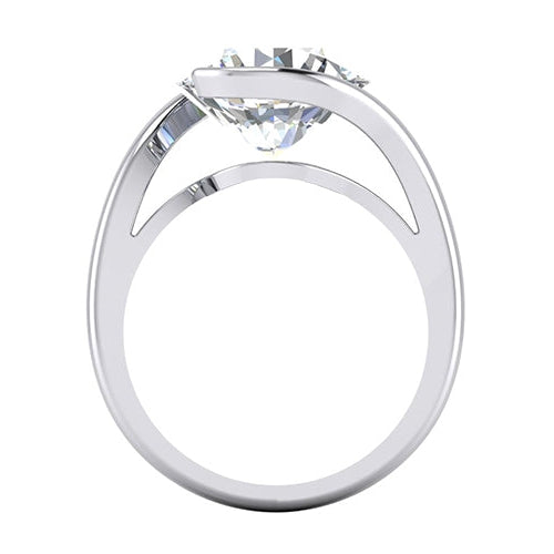 New Style Ladies Solitaire Ring Tension Like Open Side View