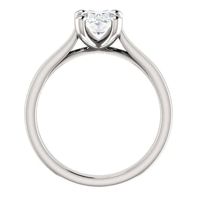 Cathedral Setting Solitaire Oval Diamond Ring 3.50 Carats Jewelry New