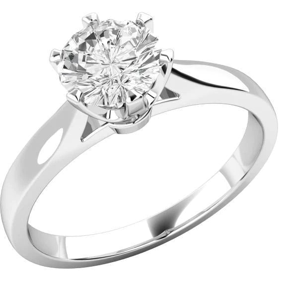 Cathedral Setting Solitaire Round Diamond Anniversary Ring
