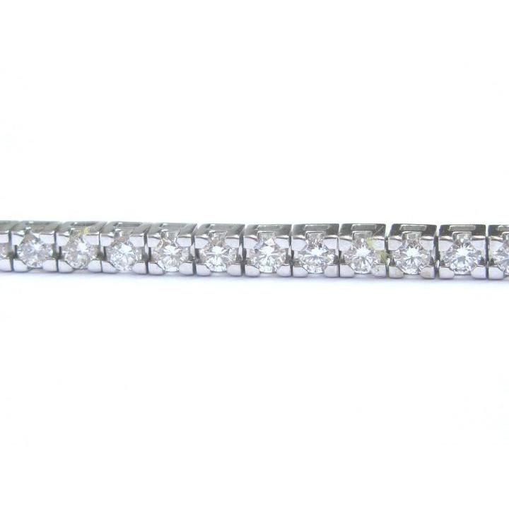 Channel Set Round Cut Lab Grown Diamond Bracelet 5.10 Carat White Gold