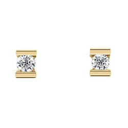 Round Diamond Stud Earrings Channel Set Women Jewelry 1.50 Carats