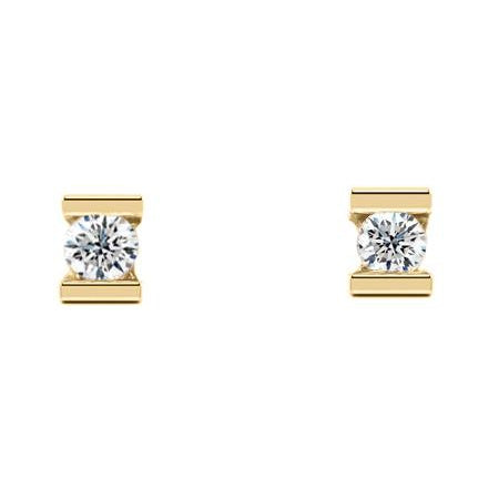 Round Natural Earth Mined Diamond Stud Earrings Channel Set Women Jewelry 1.50 Carats