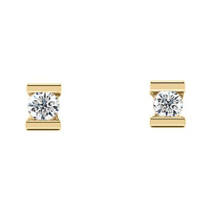 Round Natural GIA Certified Earth Mined Diamond Stud Earrings Channel Set Women Jewelry 1.87 Carats