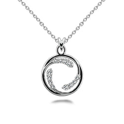 Circle Of Love 3 Ct Round Cut Diamonds Pendant Necklace White Gold