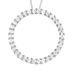 Circle Style Round Diamonds Pendant 1.20 Ct. Without Chain Gold 14K