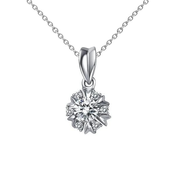 Circle Shape Women Pendant Necklace 2.10 Carats Round Cut GIA Certified Lab Grown Diamonds