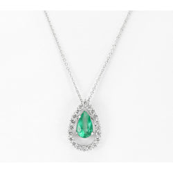 Colombian Green Emerald & Natural Earth Mined Diamond Gemstone Pendant 4.25 Carat New