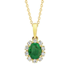 Colombian Green Emerald & Natural Earth Mined Diamond Gemstone Pendant Necklace 9.10 Carats Prong