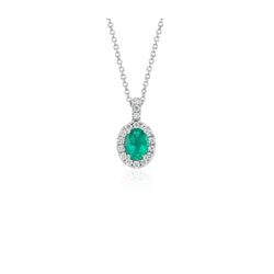 Colombian Green Emerald & Natural Earth Mined Diamond Gemstone Pendant With Chain 6.50 Carats