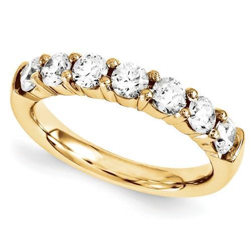 Comfort Fit Diamond Band 1.05 Carats Round Diamonds Yellow Gold 14K