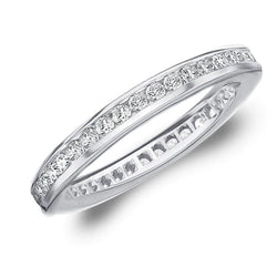 Comfort Fit Round Diamond Eternity Band Channel Set Gold 14K