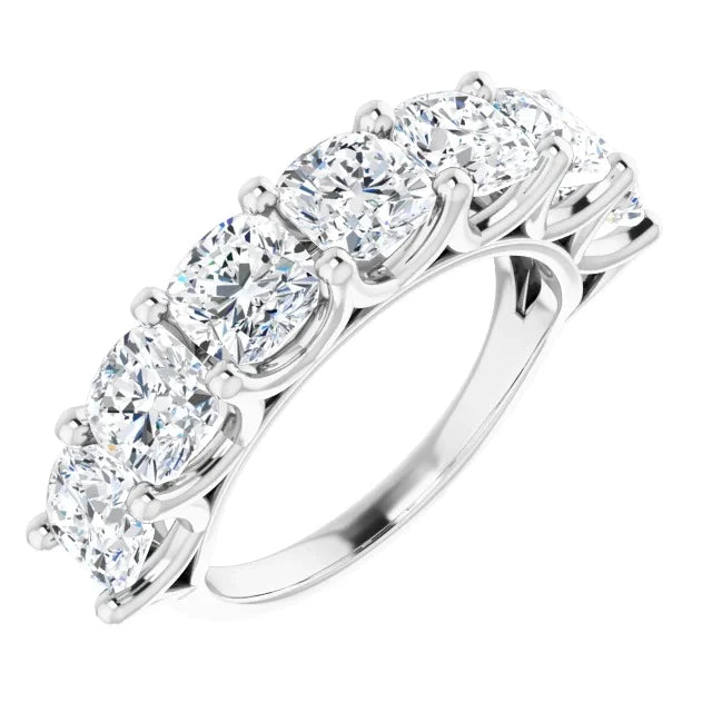 Cushion Diamond Comfort Fit Half Eternity Band 5.25 Carats