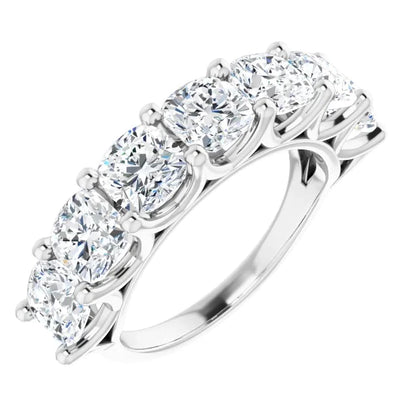 Cushion Diamond Comfort Fit Half Eternity Band 5.25 Carats
