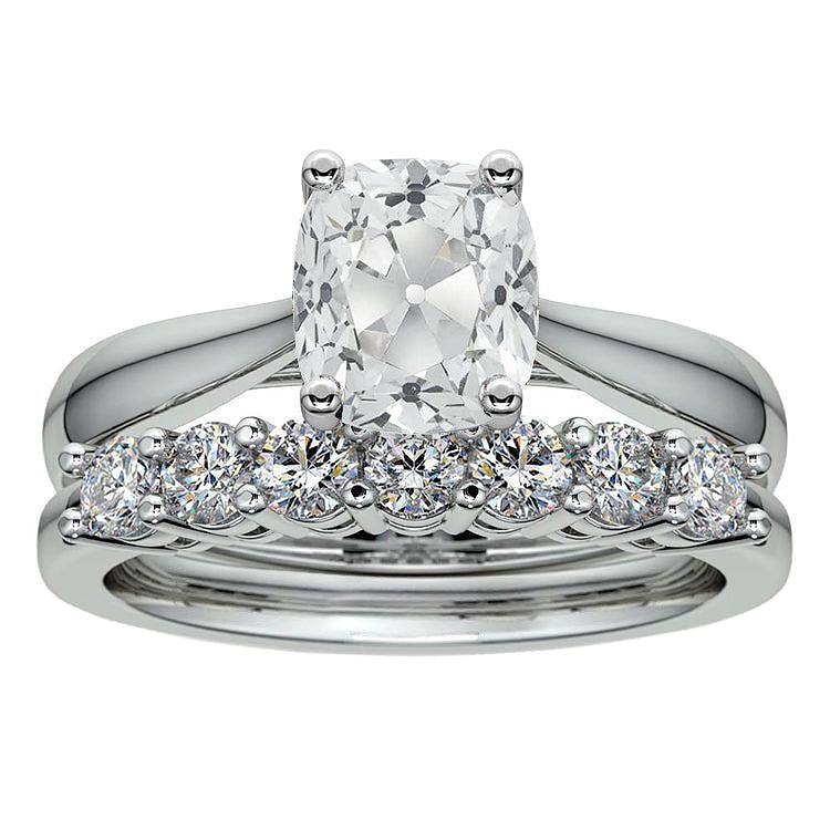 Cushion Diamond Old Miner Engagement Ring
