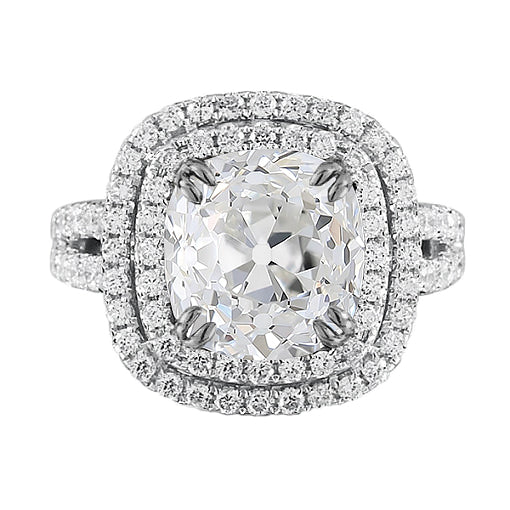 Cushion Double Halo Ring Old Miner Diamonds