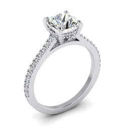 Real  Cushion Old Cut Diamond Engagement Ring 4.50 Carats Cathedral Setting