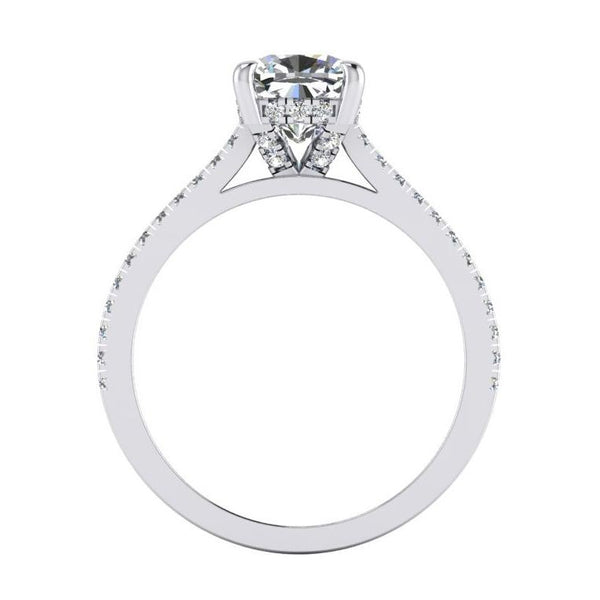  Lady’s Sparkling Unique Engagement White Gold Anniversary Ring  Cushion Old Cut Diamond Engagement Ring 