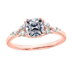 Cushion Old Cut Natural Earth Mined Diamond Gold Ring With Marquise Accents 4.50 Carats