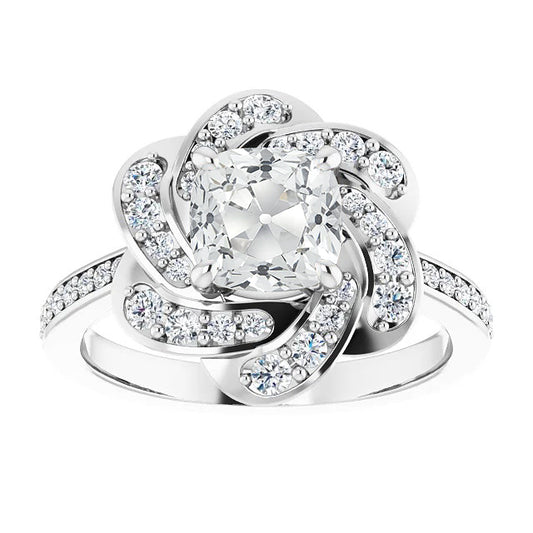 natural round diamond 8.25ct ring front view