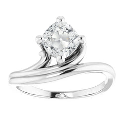 Cushion Old Cut Natural Earth Mined Diamond Solitaire Ring 4 Prong Split Shank 5 Carats