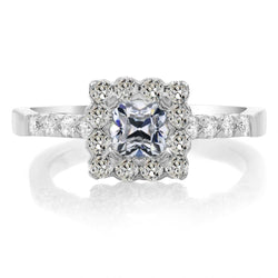 Cushion Old Mine Cut Natural Earth Mined Diamond Halo Ring Flower Style 6.50 Carats