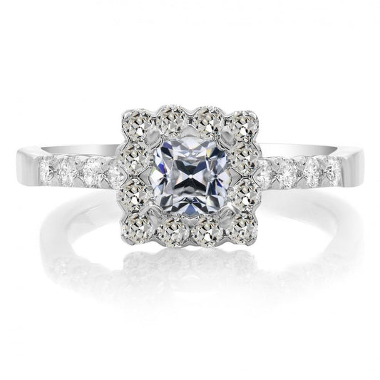 Old Miner Cut Diamond Halo Ring