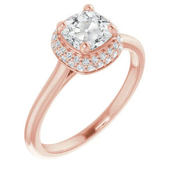 Cushion Old Mine Cut Natural Earth Mined Diamond Halo Ring Prong Set 5 Carats