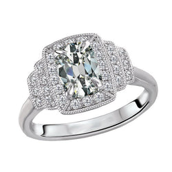 Natural Diamond Ring 4ct - White Gold 14K