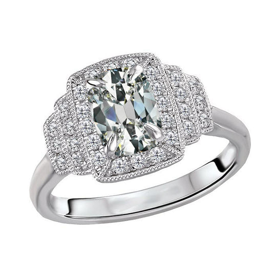 natural round diamond 4ct ring front view