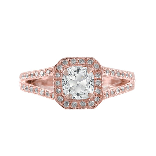 natural round diamond 3.75ct ring front view