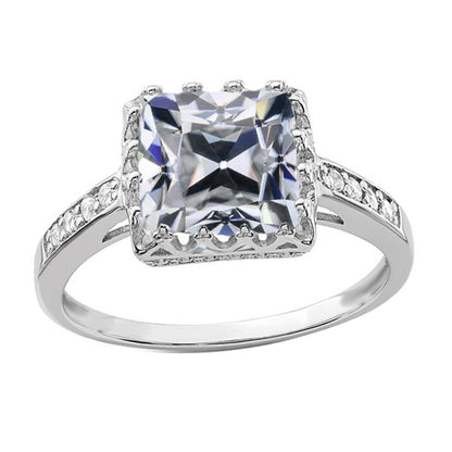 natural round diamond 4ct ring front view