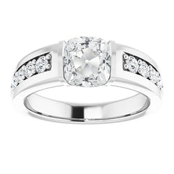 Cushion Old Miner Genuine Natural Earth Mined Diamond Ring Surface Prong Set Gold 4.25 Carats