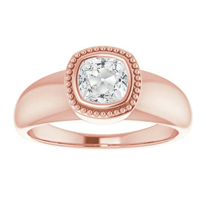 natural cushion diamond 2ct watch front view