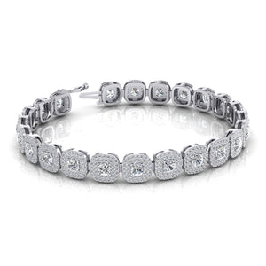 Cushion & Round Diamond Men's Bracelet 11.75 Carats
