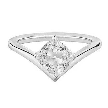 natural cushion diamond 2ct ring front view