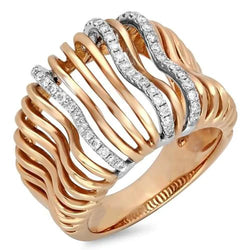 Genuine   Custom Jewelry 1 Carat Diamond Fancy Ring Two Tone Gold