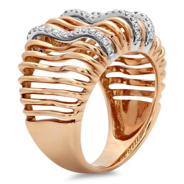 Custom Jewelry 1 Carat Diamond Fancy Ring Two Tone Gold