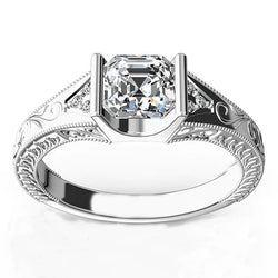 Custom Jewelry Antique Style Diamond Anniversary Ring