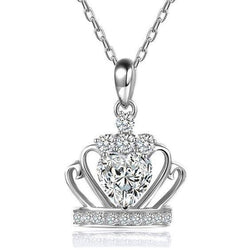 Custom Jewelry Crown Necklace Heart Diamond Pendant