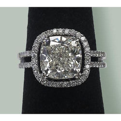 Custom Jewelry Cushion Halo Diamond Pave Ring