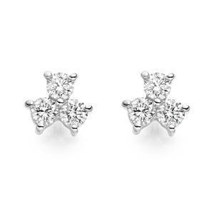 Custom Jewelry Round Diamond Studs Three Stone Earring