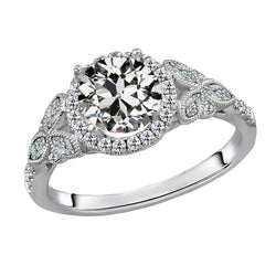 Custom Jewelry Round & Marquise Old Cut Earth Mined Diamond Ring